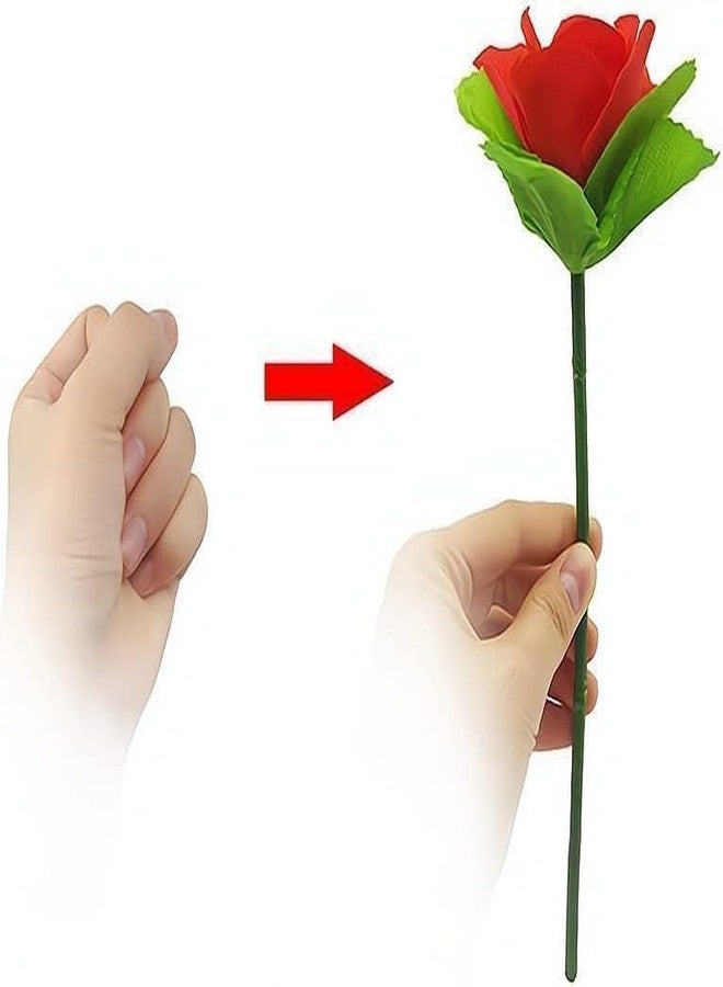 Rosojodg Magic Trick Rose Flower Set, 5 Pieces, Red Folding Appearing Roses for Stage Shows, Party, Close Up Performance - Image 3